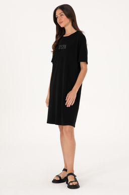 Kad_n Siyah Bisiklet Yaka Mini Boy _rme Elbise Sepette S_rpriz _ndirim - U.s. polo assn фото 3