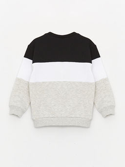 Bisiklet Yaka Uzun Kollu Be?ikta? Bask?l? Erkek Bebek Sweatshirt - Waikiki фото 2