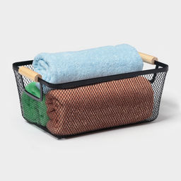 Корзинка универсальная LaDо́m «Миди», прямоугольная, 32×20.5×14 см, чёрная