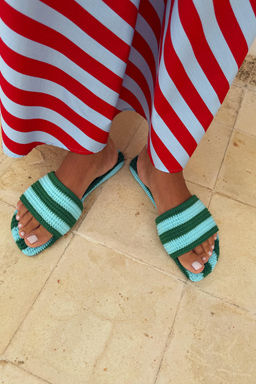 SANDALIA PLANA CROCHET / Multicolor