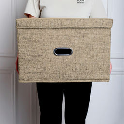 VAL B15-BOX-L Короб стеллажный с крышкой, 44*30*29 см, бежевый, аромасаше в комплекте, BASIC, шт - Valiant фото 4