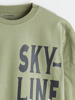 Bisiklet Yaka Bask?l? Erkek ?ocuk Ti??rt