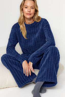 Trendyolmilla Antrasit Wellsoft K?sl?k Orme Pijama Tak?m? THMAW24PT00042