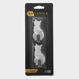 Цена за 3 шт. Крючки самоклеящиеся SAVANNA Кошка, 2 шт., металл, 52.41.5 см, хромированные  фото 6