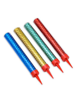 Свечи фонтаны в торт цветные, 4 шт., 12 см, горение 40 сек