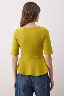 Yag Yesili Peplum/Bel Oturmal? Truvakar Kol Gizli Fermuarl? Orme Bluz TWOAW26BZ00269