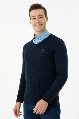 Мужской темно-синий базовый свитер Неожиданная скидка в корзине - U.s. polo assn фото 3