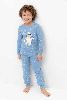 К 1621/голубой,космические просторы пижама д/дет яс