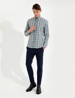 A__k Lacivert Slim Fit Kanvas Pantolon