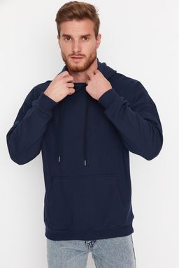 TRENDYOL MAN Siyah Oversize/Genis Kesim Kapusonlu Uzay Bask?l? Ici Polar/S?cak Tutan Sweatshirt TMNAW23SW00344 - Trendyolmilla фото 3