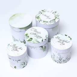 Набор круглых коробок 5 в 1 «Простая нежность», 19.5 × 19.5 - 14×14 см