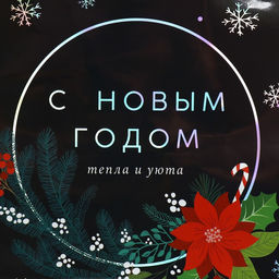 Цена за 2 шт. Пакет новогодний подарочный голографический «С Новым годом», ML 23×27×11.5 см