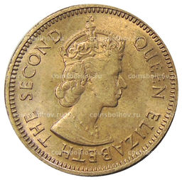 Монета 1/2 цента 1955 года Британские Восточные Карибы