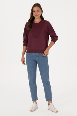 Kad_n Bordo Pamuklu Bisiklet Yaka Sweatshirt - U.s. polo assn фото 4