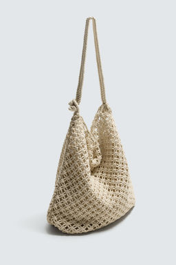 BOLSO DE HOMBRO MACRAM? / Marr?n Arena - Zara фото 6