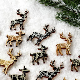 Новогодний декор «Олень», с подсветкой, 8×12.5 см, набор 12 шт.