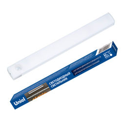 ULM-F60-1W/4000K/RECH SENSOR IP20 WHITE Светильник светодиодный для мебели с сенсором движения и освещенности. Аккумуляторный (в/к). 200мм, 80лм. ТМ Uniel