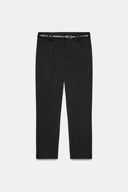 PANTAL?N CAPRI CINTUR?N / Negro - Zara фото 8