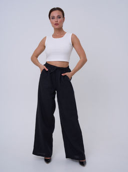 лен-100%, брюки пояс на резинке - Трика фото 2