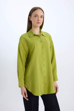 Relax Fit Basic Duz Uzun Kollu Gomlek Tunik - Defacto фото 5