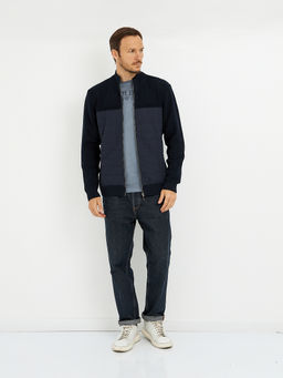 кардиган мужской на молнии темно-синий - Glenfield фото 2