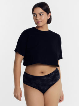 Цена за 2 штуки! Трусы женские макси черные в технике тай-дай черный тай-дай 412075 - Mark formelle фото 3