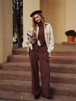 Брюки женские коричневые в клетку - Mark formelle фото 2