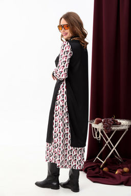 Платье NIKVA н926-2 ромбы бургунди и чёрный  фото 3