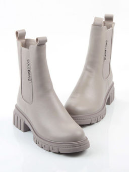 04-PAM370-3Z GRAY/BEIGE Ботинки зимние женские (натуральная кожа, 100% шерсть)