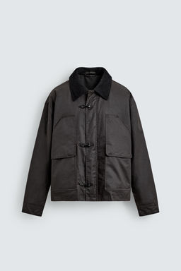 WAXED FINISH JACKET WITH CONTRAST COLLAR - Zara фото 15