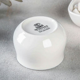 Соусник Wilmax, 130 мл, d=7 см, с ложкой, фарфор, белый