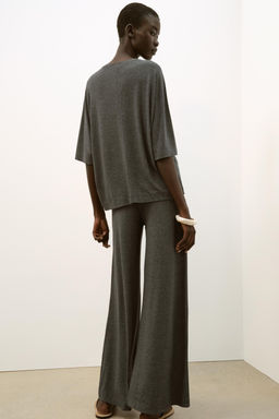 PANTAL?N PALAZZO FLUIDO / Gris medio - Zara фото 3