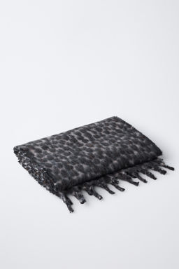 ANIMAL PRINT SCARF WITH FRINGING - Zara фото 3