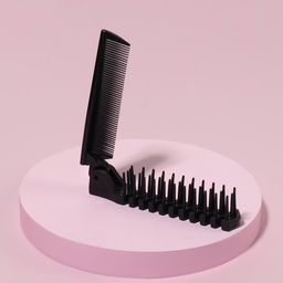 Расчёска складная, 20/10×2.8 (±1) см, чёрная