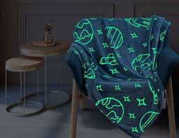 Покрывало-плед Планеты- светится в темноте! фланель-микрофибра 150*200 см. - Лен поволжья фото 2