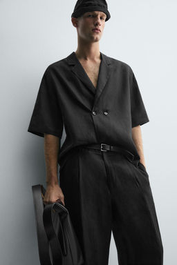 100% LINEN KIMONO SHIRT - Zara фото 6