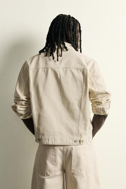 CAZADORA DENIM B?SICA / Blanco roto - Zara фото 3
