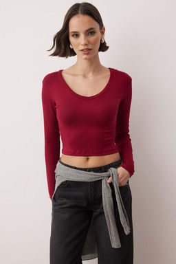 Trendyolmilla Siyah-Ekru 2li Paket Fitted/Vucuda Oturan Orme Bluz TWOAW25BZ00306 фото 7