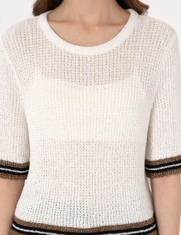 Ekru Regular Fit Triko Ti__rt