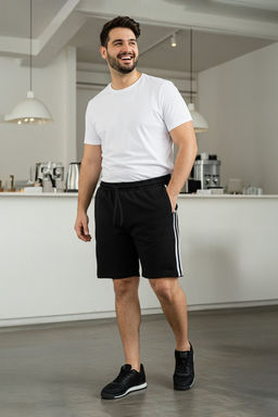 TRENDYOL MAN Siyah Buyuk Beden Regular/Normal Kesim Fermuar Cepli Sort & Bermuda TMNSS25AP00010