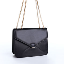 Сумка женская мессенджер на магните, 20×6×13 см, чёрная