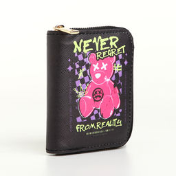 Кошелёк на молнии Never regret, чёрный