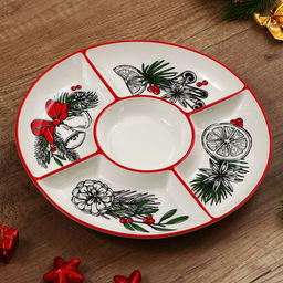 Менажница «Новогоднее настроение», 25.5×3 см, ручная работа