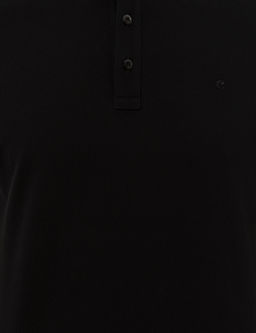 Siyah Polo Yaka Slim Fit Basic Merserize T-shirt