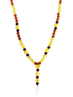 Лёгкие солнечные бусы из натурального цельного янтаря Пекин