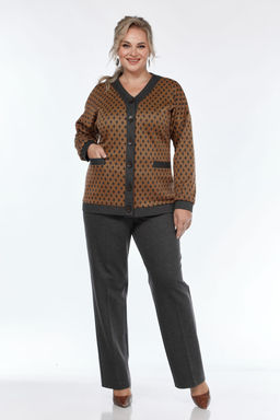 Кардиган Элль стиль 2328ж графит/охра  фото 4