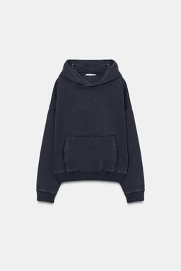 SUDADERA CAPUCHA EFECTO LAVADO / Azul - Zara фото 7