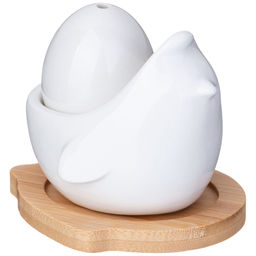 НАБОР ДЛЯ СПЕЦИЙ LEFARD NATIVE 2 ПР. В ФОРМЕ КУРОЧКИ С ЯЙЦОМ НА ДЕРЕВ. ПОДСТАВКЕ