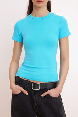 Trendyolmilla Siyah Viskoz/Yumusak Kumas Vucuda Oturan Esnek Orme Bluz TWOSS24BZ00296  фото 76
