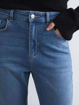 Y?ksek Bel Wideleg Kad?n Jean Pantolon